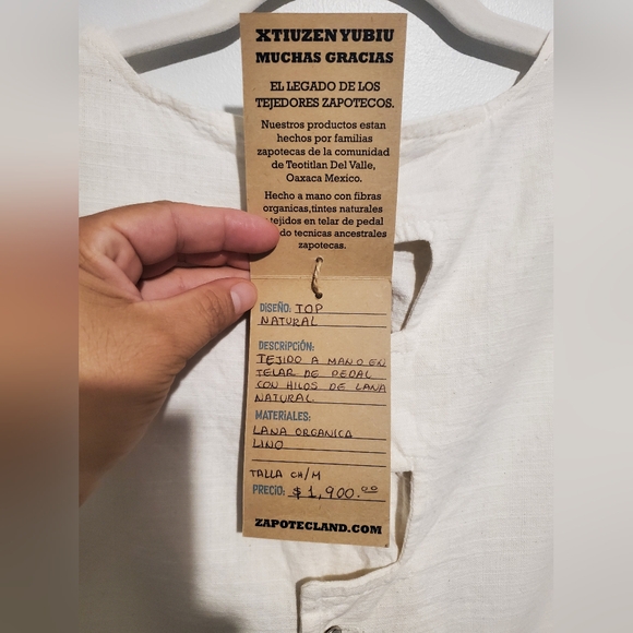 Xcala Autentic Hand Made top natural Linen with natural wool details - Picture 6 of 6